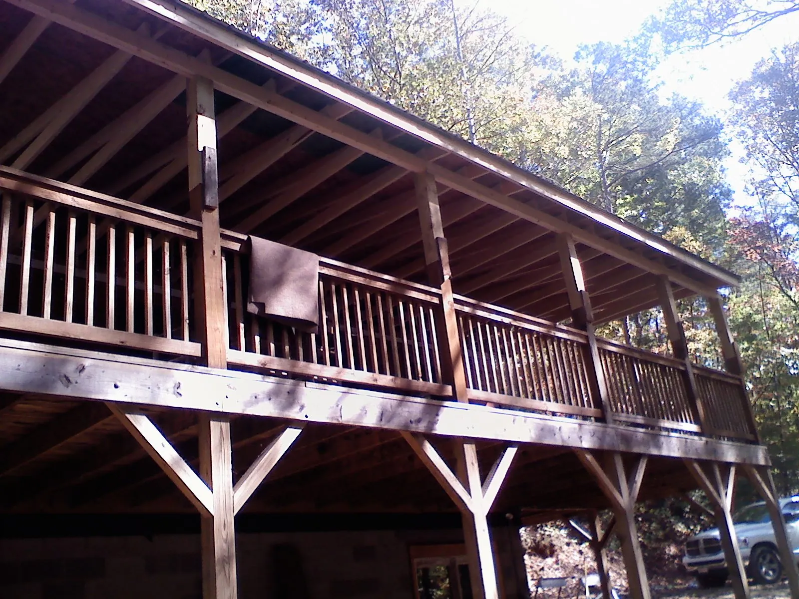 Timber framing under a new elevated porch and deck — Roof Leak Repair in Wilson by Roofing Brothers